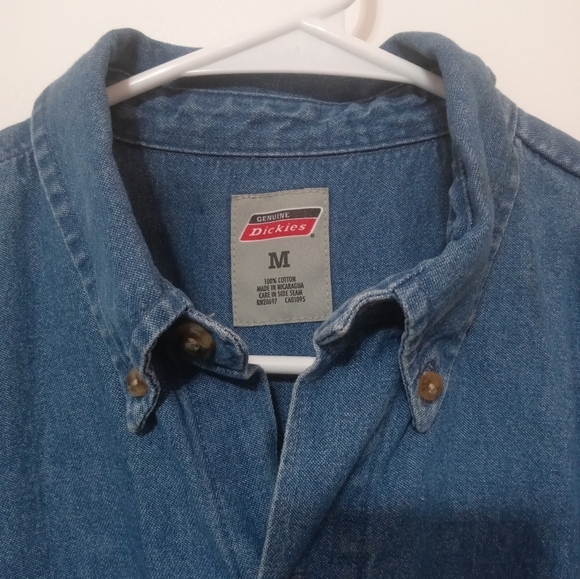 Dickies Men's Button down long sleeve denim shirt W Pocket Button down collar M - Picture 4 of 8